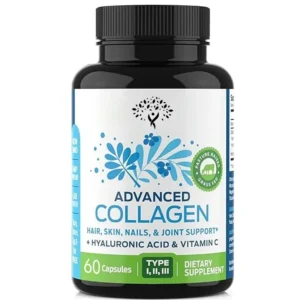 60 Pill Multi Collagen Capsules Suitable For Skin And Wrinkles -Multi Collagen Pills Containing Hyaluronic Acid And Vitamin C